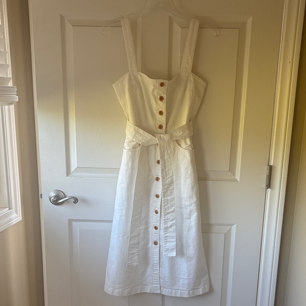 Alex Mill White Button-Front Midi Dress